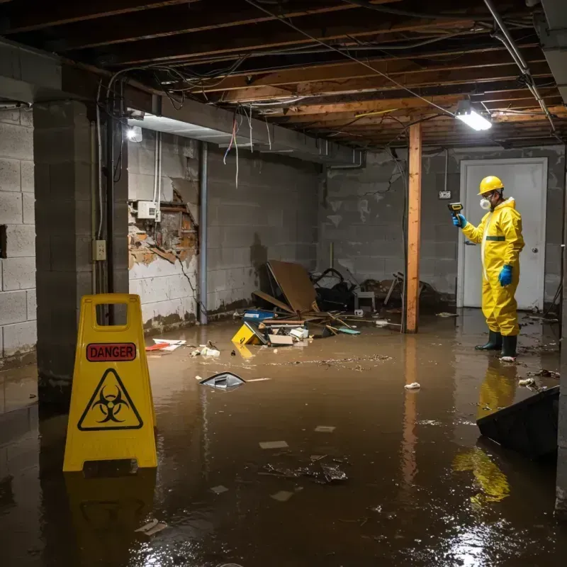 Flooded Basement Electrical Hazard in Beaufort County, NC Property